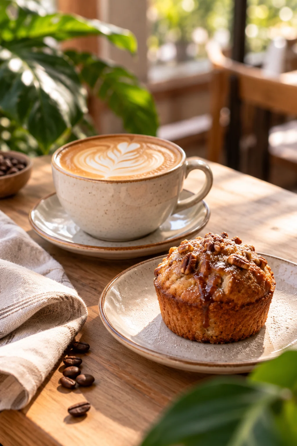 Café de especialidad y repostería en una cafetería
